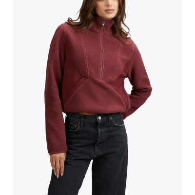 Polar fleece 1/2 zip sweatshirts with kangaroo pockets