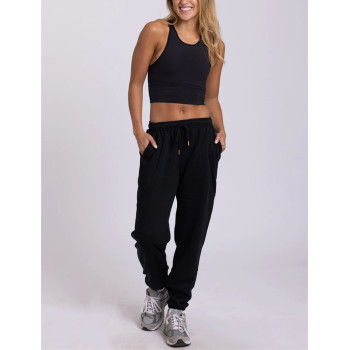 Cotton fleece women's joggers with side pockets loose fit running sweatpants