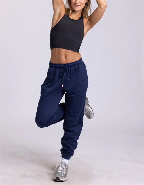 Cotton fleece women's joggers with side pockets loose fit running sweatpants