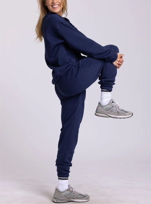 Cotton fleece women's joggers with side pockets loose fit running sweatpants