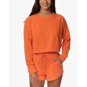 Custom cotton fleece crewneck sweatshirts for ladies relaxed fit cropped hoodies