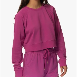 Custom cotton fleece crewneck sweatshirts for ladies relaxed fit cropped hoodies