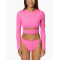 Long sleeve cut out bikini tops custom cropped swimsuit