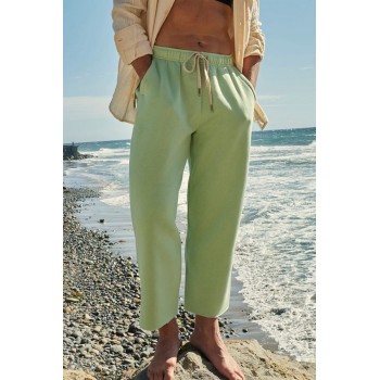 Custom cotton fleece cut-off sweatpants loose fit women's cotton joggers