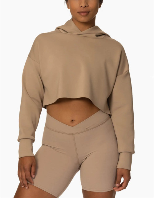 Custom cropped hoodies cozy loose fit hooded sweatshirts