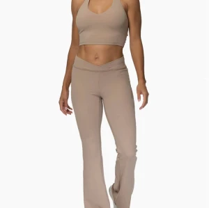 Women's athleisure flared pants cross waist nylon spandex yoga pants