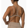 Custom v neck lace sports bra back cross yoga bralette