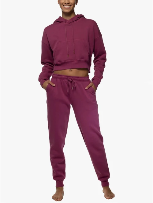 Custom 2 pieces sportswear sets hooded sweatshirts with kangaroo pockets and joggers sets