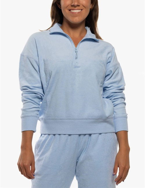 Custom cotton terry cloth 1/4 zip pullover sweatshirts