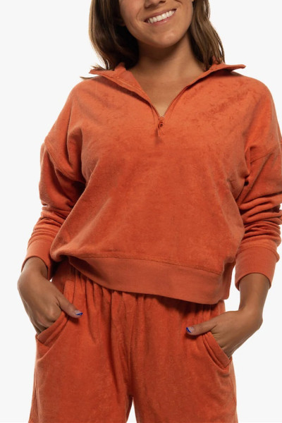 Custom cotton terry cloth 1/4 zip pullover sweatshirts