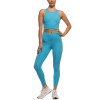 Moisure-wicking 2 pieces yoga sets high impact open back with 7/8 leggings outfits