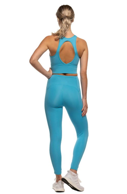 Moisure-wicking 2 pieces yoga sets high impact open back with 7/8 leggings outfits