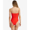 Custom new arrival ribbed bandeau one-piece swimsuit front cut-out swimwear