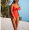 Custom new arrival ribbed bandeau one-piece swimsuit front cut-out swimwear