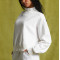 High neck relaxed fit sweatshirts cozy hoodies with ribbed hem