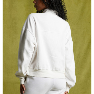 High neck relaxed fit sweatshirts cozy hoodies with ribbed hem