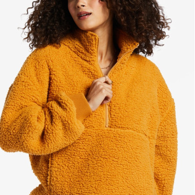 Custom half zipper polar fleece pullover sweatshirts with pockets