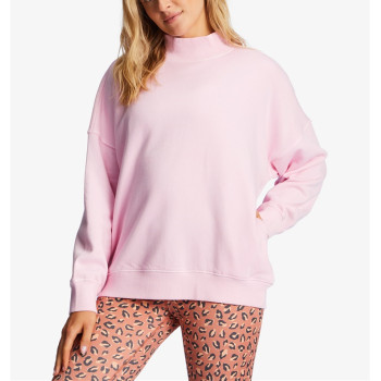High neck loose fit sweatshirts with side pockets cozy athleisure style pullover