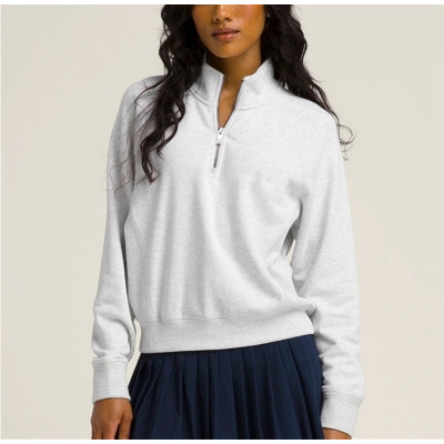 Custom half zipper regular length sweatshirts cotton pullovers