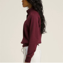 Custom half zipper regular length sweatshirts cotton pullovers
