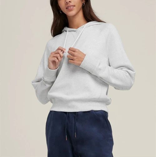 Custom midweight cotton hoodies for women athletic hooded sweatshirts