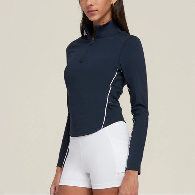 custom 4-way stretchy moisture-wicking half zipper yoga jackets