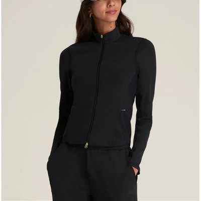 Moisture-wicking soft yoga jackets for women full zipper regular length fitness jackets