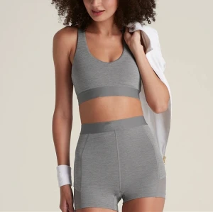 Custom v neck basic racerback sports bra 4 way stretchy breathable yoga bralette