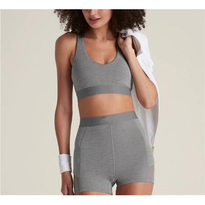 Custom v neck basic racerback sports bra 4 way stretchy breathable yoga bralette