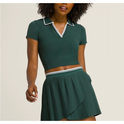 Custom moisture-wicking polo shirts for ladies cropped slim fit shorts sleeve t shirts