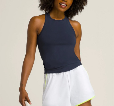 Custom High Neck Racerback Sports Yoga Tank Tops | Form-Fitting, Breathable Workout Tops