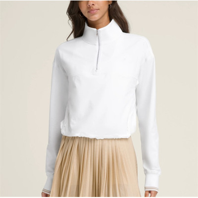 Custom half-zipper sweatshirts cotton blend pullover hoodies for ladies