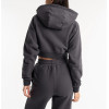 Custom women's zipper hoodies cotton fleece cropped hooded sweatshirts