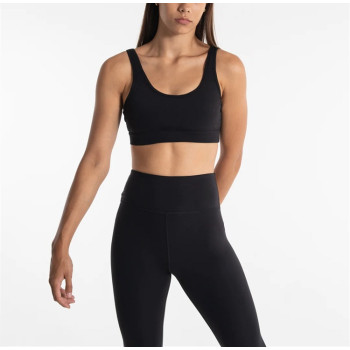 Custom medium support sports bra with adjustable straps lightweight solid yoga bra