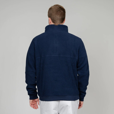 Custom heavy weight half zipper polar fleece sweatshirts for men with kangaroo pockets