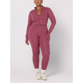 High quality women's cropped zipper jackets performance zip up yoga jackets