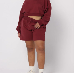 Plus size crew neck 100% cotton heavy weight cropped sweatshirts