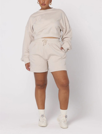 Plus size crew neck 100% cotton heavy weight cropped sweatshirts