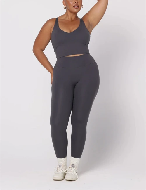 Custom sexy v neck longline sports bra with removable padding big u back classic yoga bralette