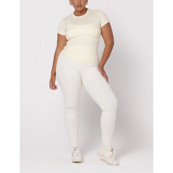 Custom cotton spandex fitted sports t shirts for women short sleeve athleisure style tees