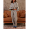 Custom cotton fleece women's trackpants with side pockets oversized running pants for ladies