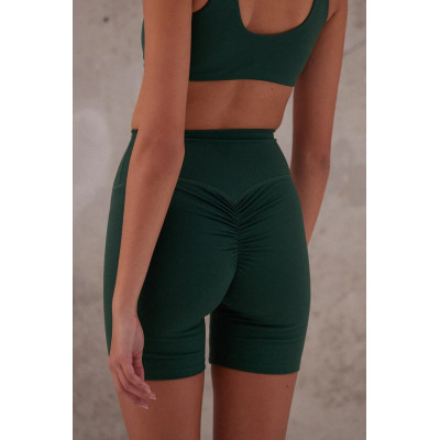 Custom high waisted scrunch butt sports biker shorts no front seam 6