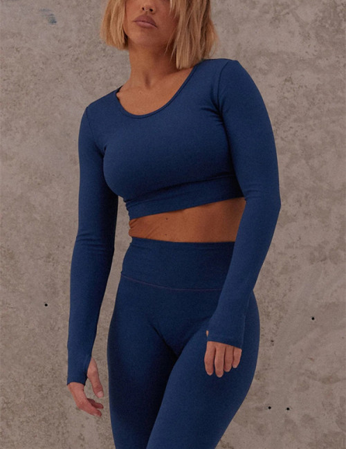 Moisture-wicking stretchy long sleeve crop tops lightweight breathable ultra soft gym shirts for women