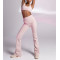 Custom athleisure fold over flattering yoga pants no front seam squat proof flared yoga leggings