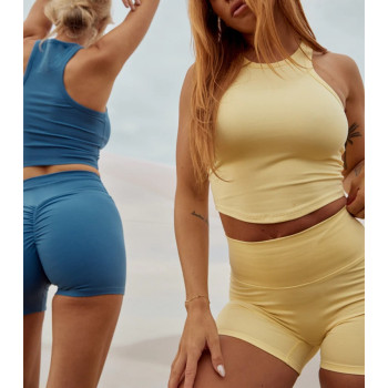 Custom high neck full coverage tank top racerback crop top for ladies