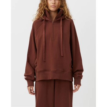 Custom high neck 1/4 zipper hoodies for ladies athleisure sweatshirts