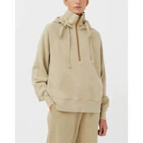 Custom high neck 1/4 zipper hoodies for ladies athleisure sweatshirts