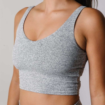 Custom longline v neck sports bra u back athleisure design yoga bralette