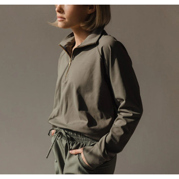 Custom lightweight 1/4 zip pullover sweatshirts breathable running hoodies for ladies