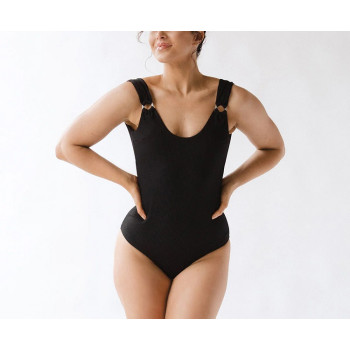 Scoop neck backless swimwear for ladies high cut friendly one piece beachwear